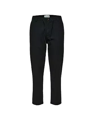 SELECTED | Pantalon en lin SLHSLIMTAPE | schwarz